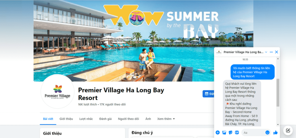 Trang Facebook của Premier Village Ha Long