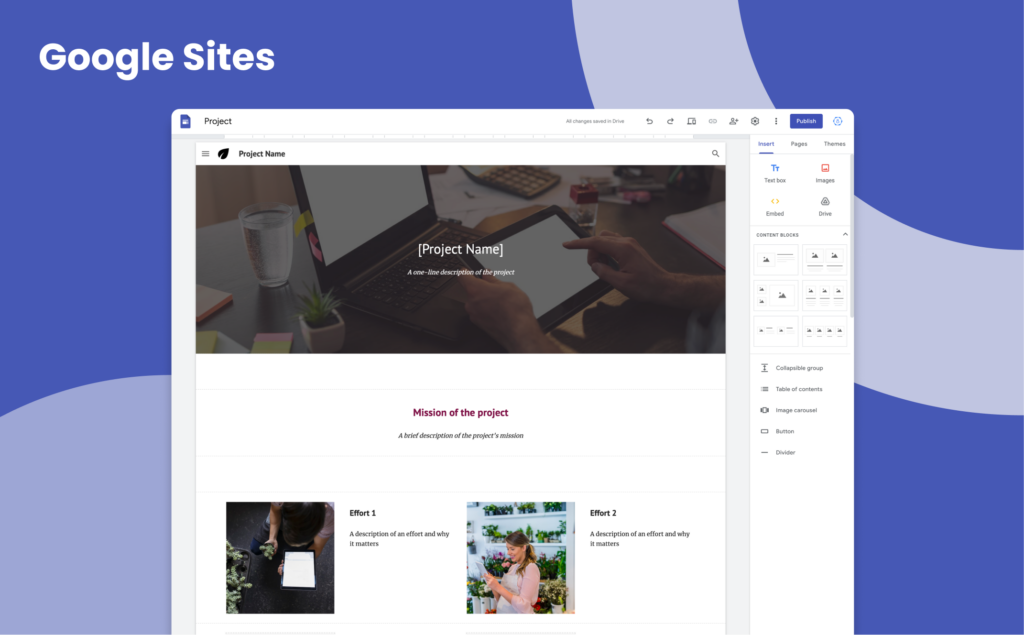 tạo landing page miễn phí - google sites